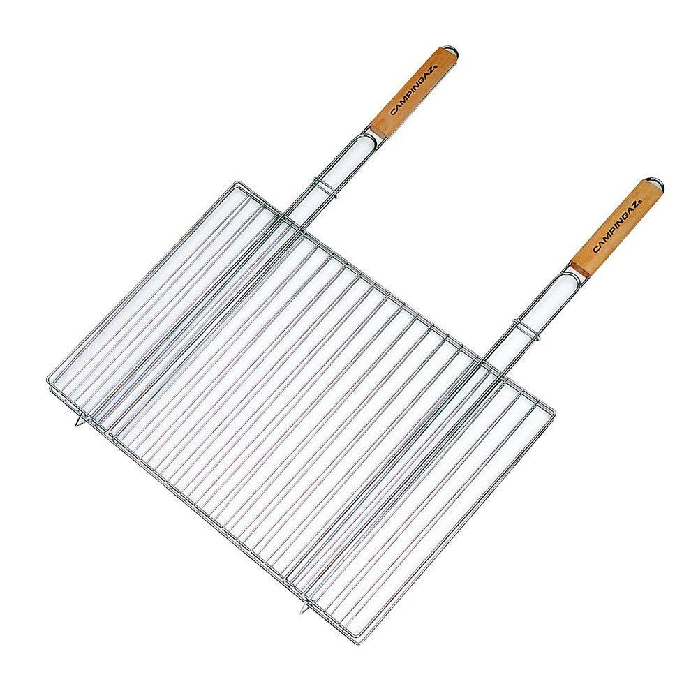 Grande grille barbecue rectangulaire double 48 x 27 cm - Image 1