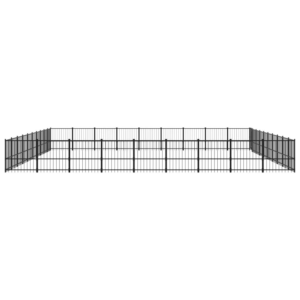 Vidaxl - Chenil d'extérieur pour chiens Acier 84,68 m² vidaXL 3124661 - Image 9