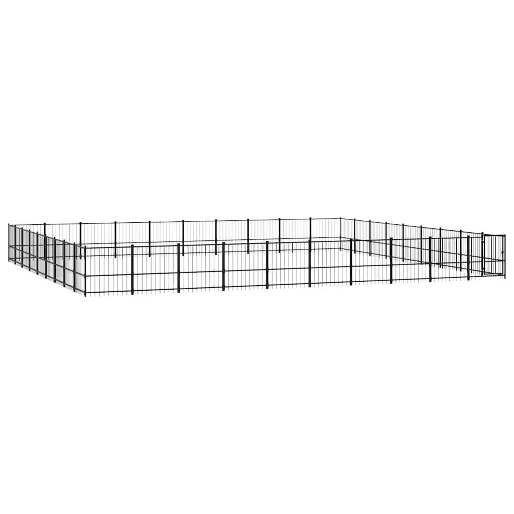 Vidaxl - Chenil d'extérieur pour chiens Acier 84,68 m² vidaXL 3124661 - Image 2