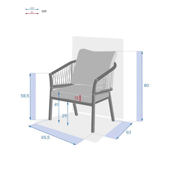 Hesperide - Fauteuil de salon de jardin "Oriengo" taupe & blanc en aluminium traité époxy Hespéride - Image 4