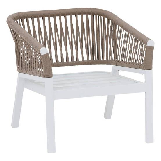 Hesperide - Fauteuil de salon de jardin "Oriengo" taupe & blanc en aluminium traité époxy Hespéride - Image 3