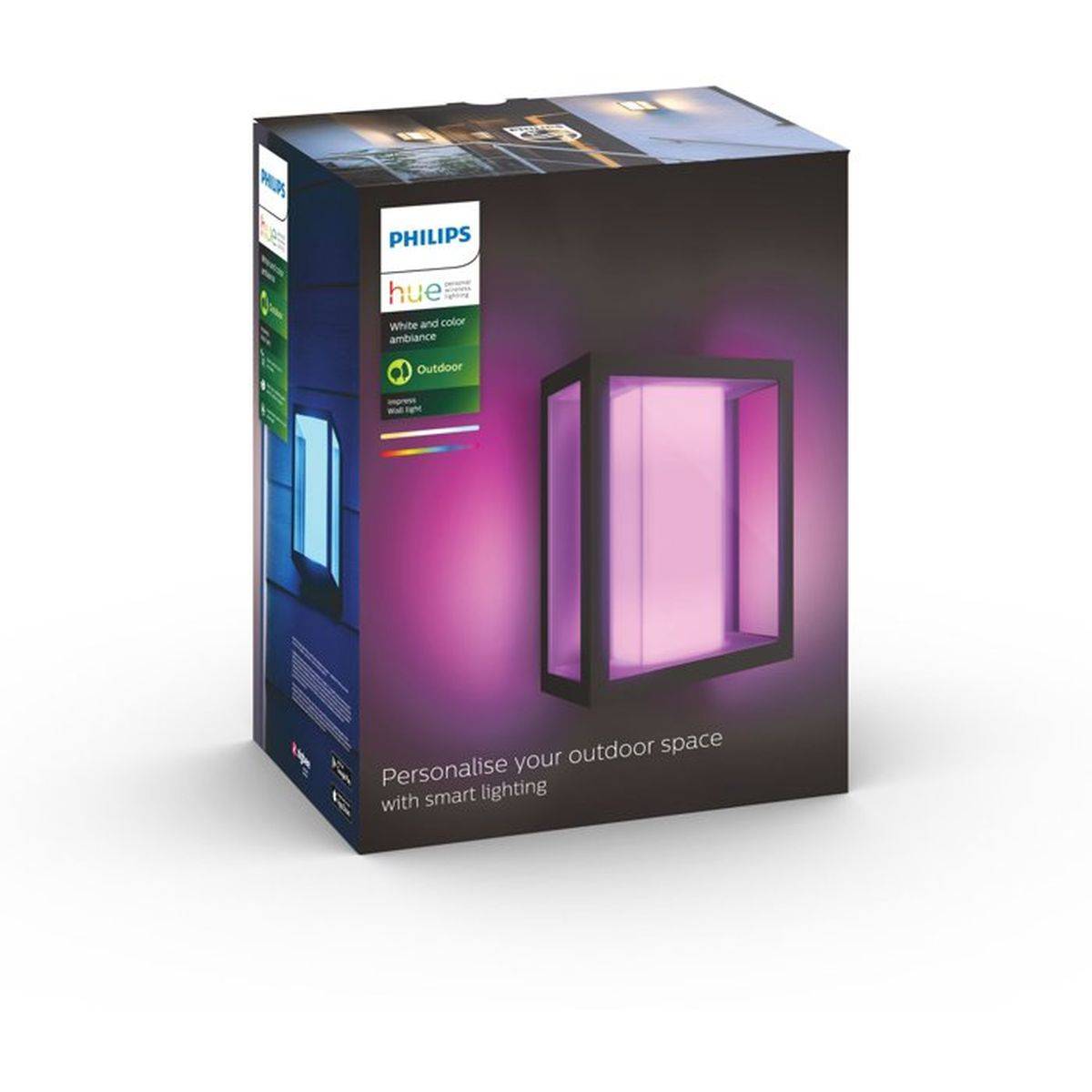 Philips - Applique murale - PHILIPS HUE - Impress - Lumiere blanche et colorée - Noir - Large - IP44 - Image 7