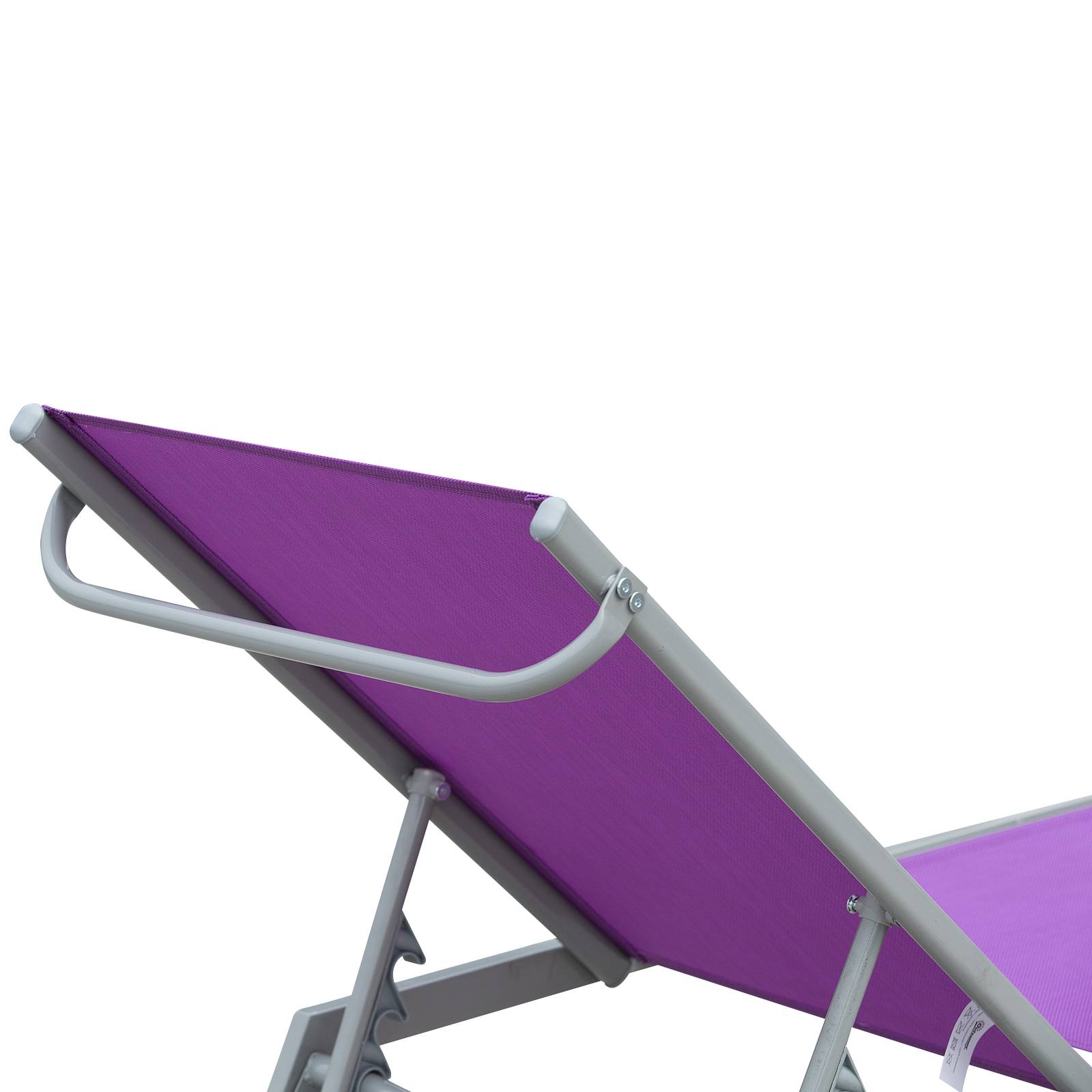 Outsunny - Bain de soleil transat design contemporain - dossier inclinable multi-positions - métal époxy textilène mauve - Outsunny - Image 9