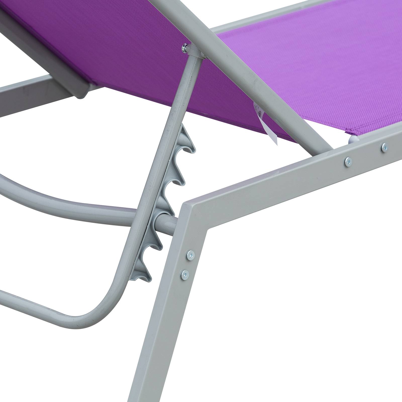 Outsunny - Bain de soleil transat design contemporain - dossier inclinable multi-positions - métal époxy textilène mauve - Outsunny - Image 8