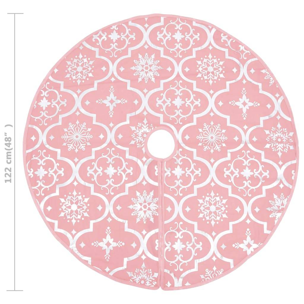 Jupe de sapin de Noël - Robe de sapin - Tapis de sapin de luxe avec chaussette Rose 122 cm Tissu - Image 8