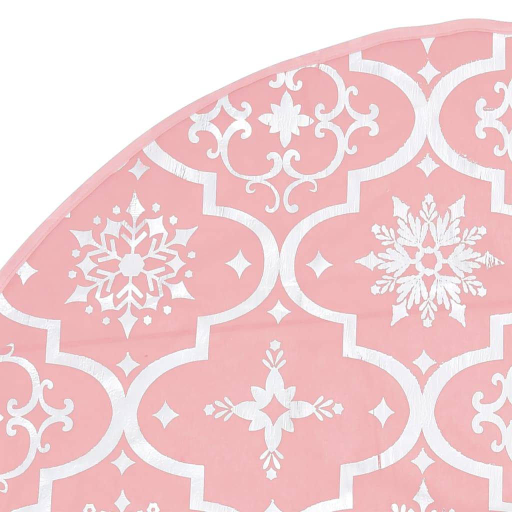 Jupe de sapin de Noël - Robe de sapin - Tapis de sapin de luxe avec chaussette Rose 122 cm Tissu - Image 6