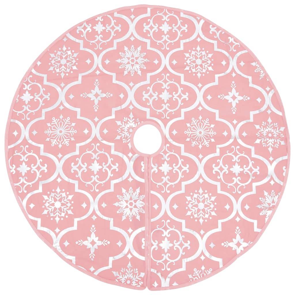 Jupe de sapin de Noël - Robe de sapin - Tapis de sapin de luxe avec chaussette Rose 122 cm Tissu - Image 3