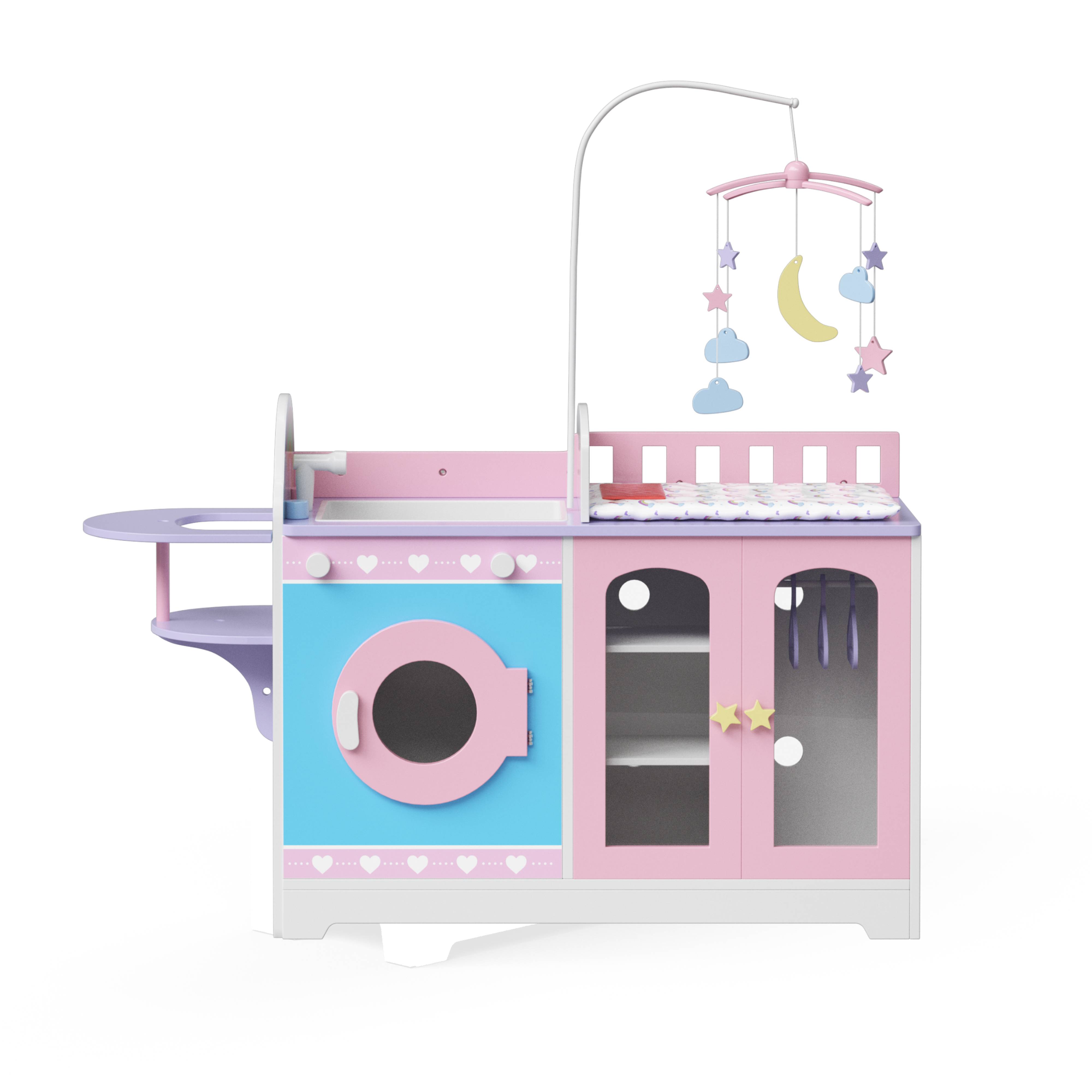 Table à langer avec rangement 62.9 cm, Rose Teamson Kids - Image 1