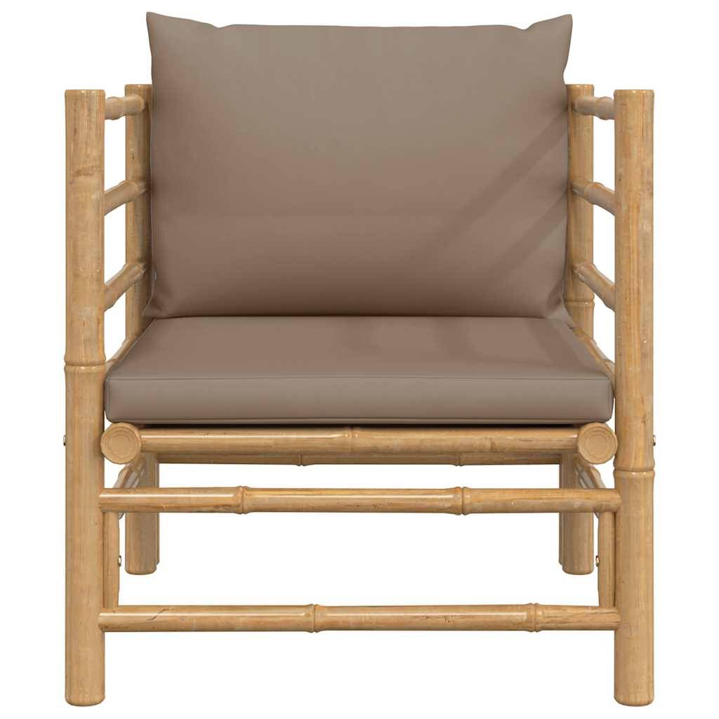 ComfortXL - Fauteuil de Jardin Relaxant en Bambou Naturel avec Accoudoirs et Coussins Confort Taupe – ComfortXL Outdoor Living - Image 3