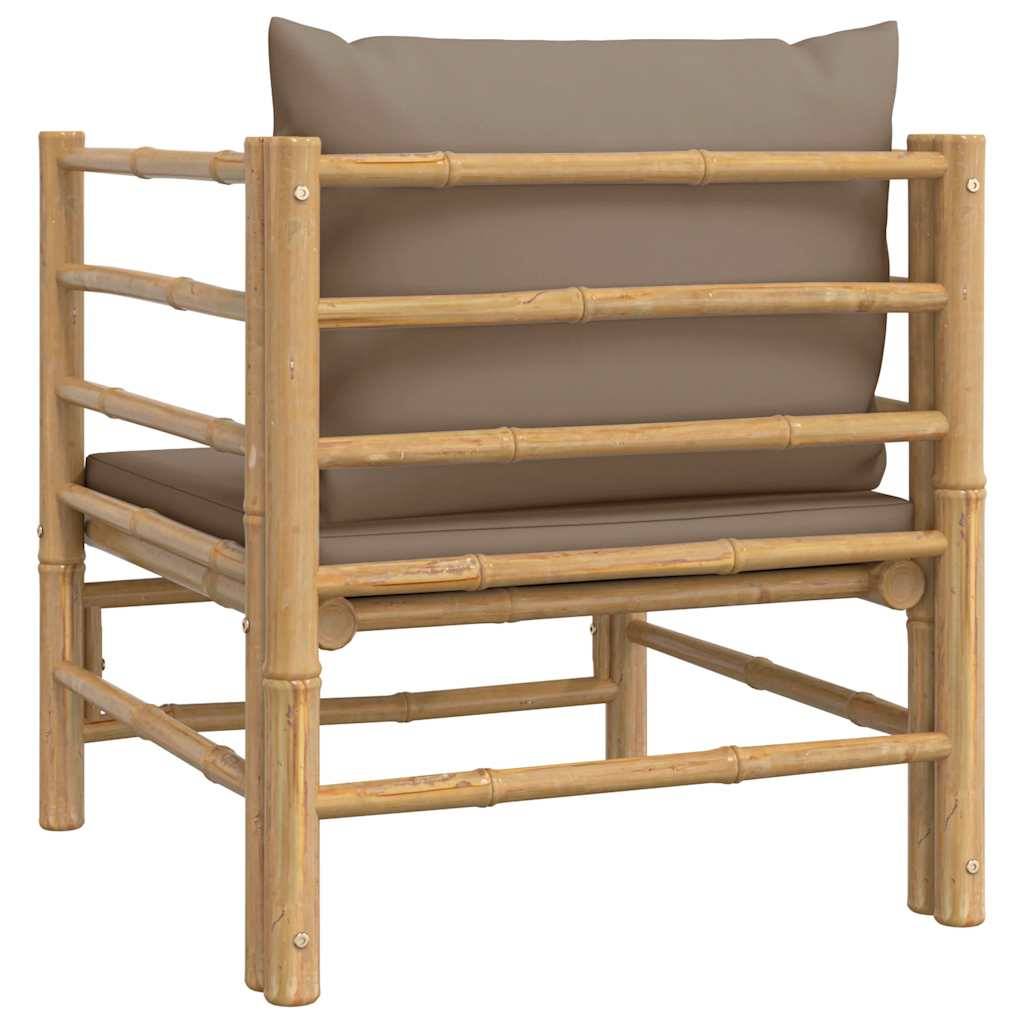 ComfortXL - Fauteuil de Jardin Relaxant en Bambou Naturel avec Accoudoirs et Coussins Confort Taupe – ComfortXL Outdoor Living - Image 5