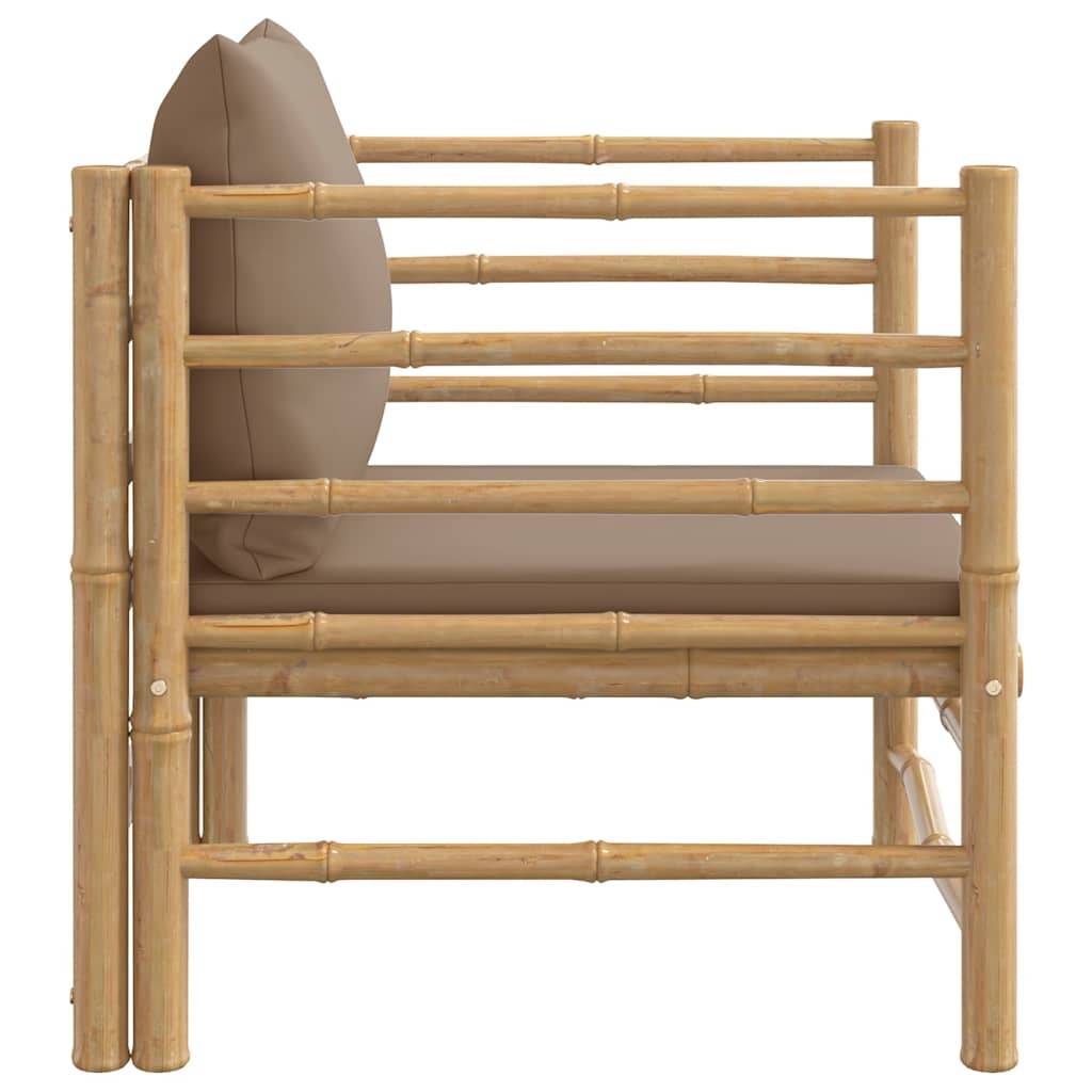 ComfortXL - Fauteuil de Jardin Relaxant en Bambou Naturel avec Accoudoirs et Coussins Confort Taupe – ComfortXL Outdoor Living - Image 4