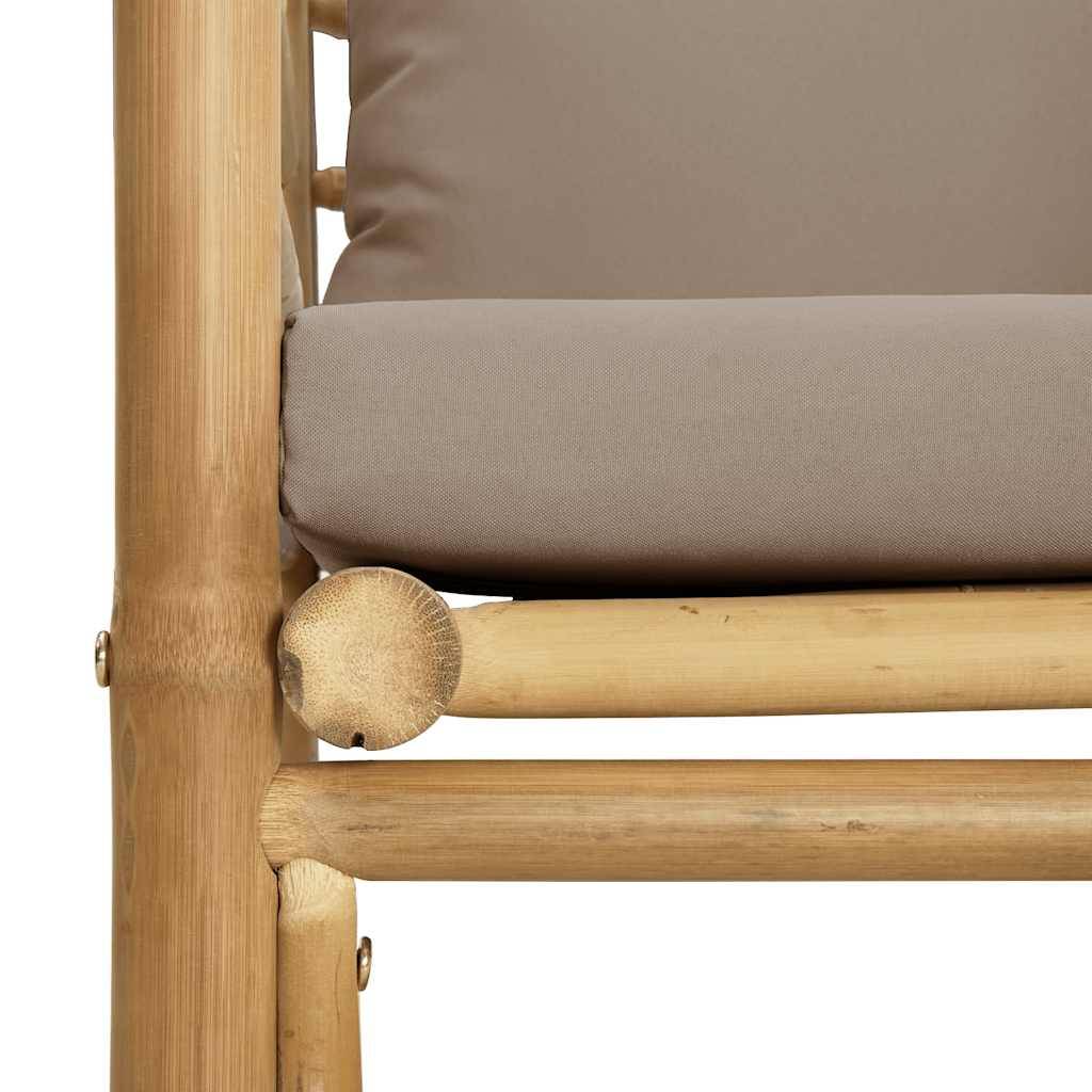 ComfortXL - Fauteuil de Jardin Relaxant en Bambou Naturel avec Accoudoirs et Coussins Confort Taupe – ComfortXL Outdoor Living - Image 6