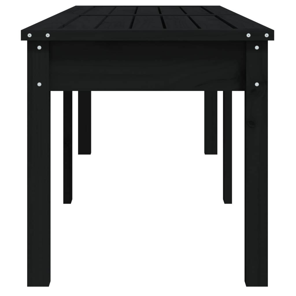 Maison Chic - Banc de jardin - Banc d'extérieur - Banquette à 2 places noir 159,5x44x45cm bois massif de pin - Image 5