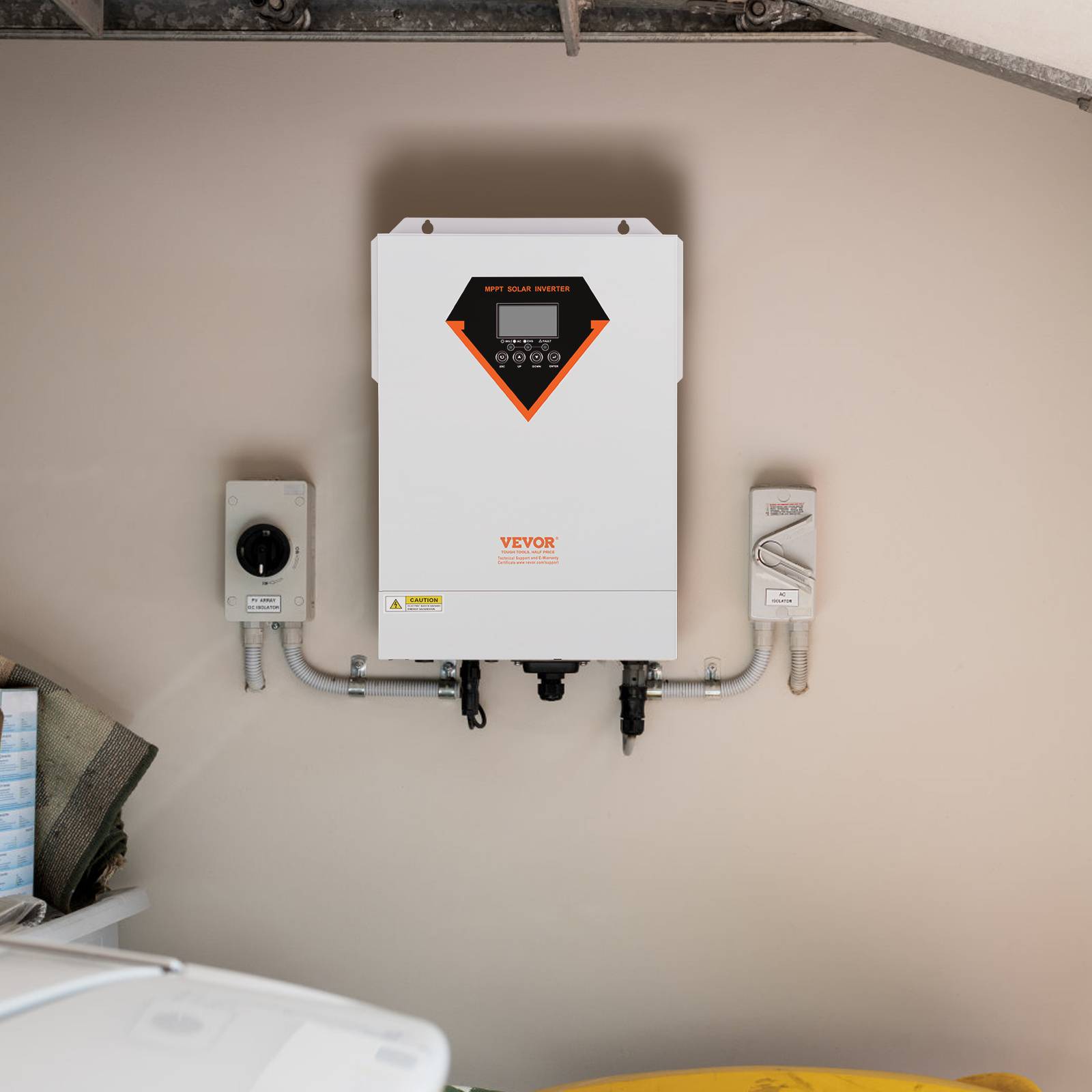 VEVOR Onduleur hybride 5500W, 230V, contrôleur solaire MPPT 100A intégré, charge hybride/hors réseau. - Image 8