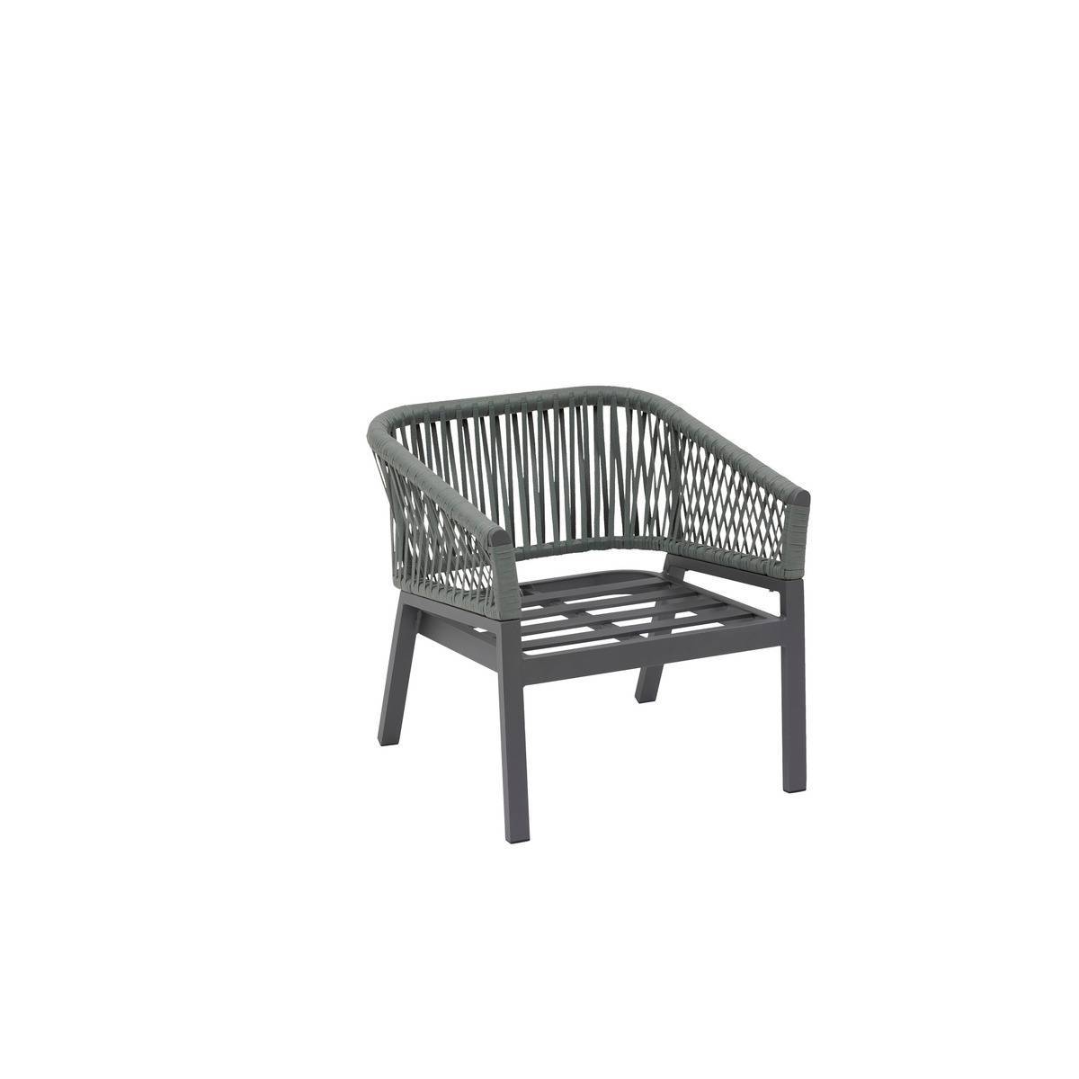Hesperide - Fauteuil de salon de jardin "Oriengo" olive & graphite en aluminium traité époxy Hespéride - Image 2