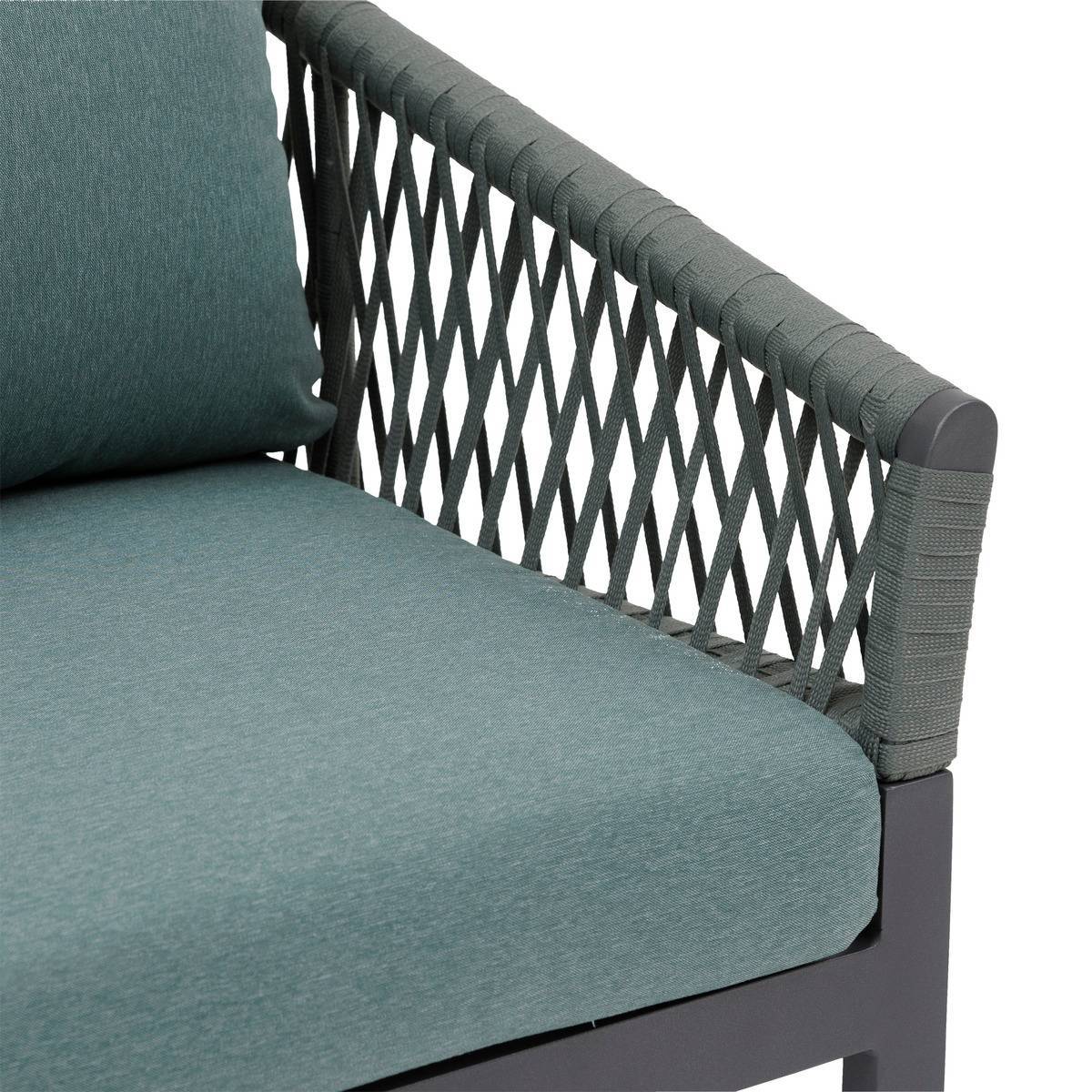 Hesperide - Fauteuil de salon de jardin "Oriengo" olive & graphite en aluminium traité époxy Hespéride - Image 3