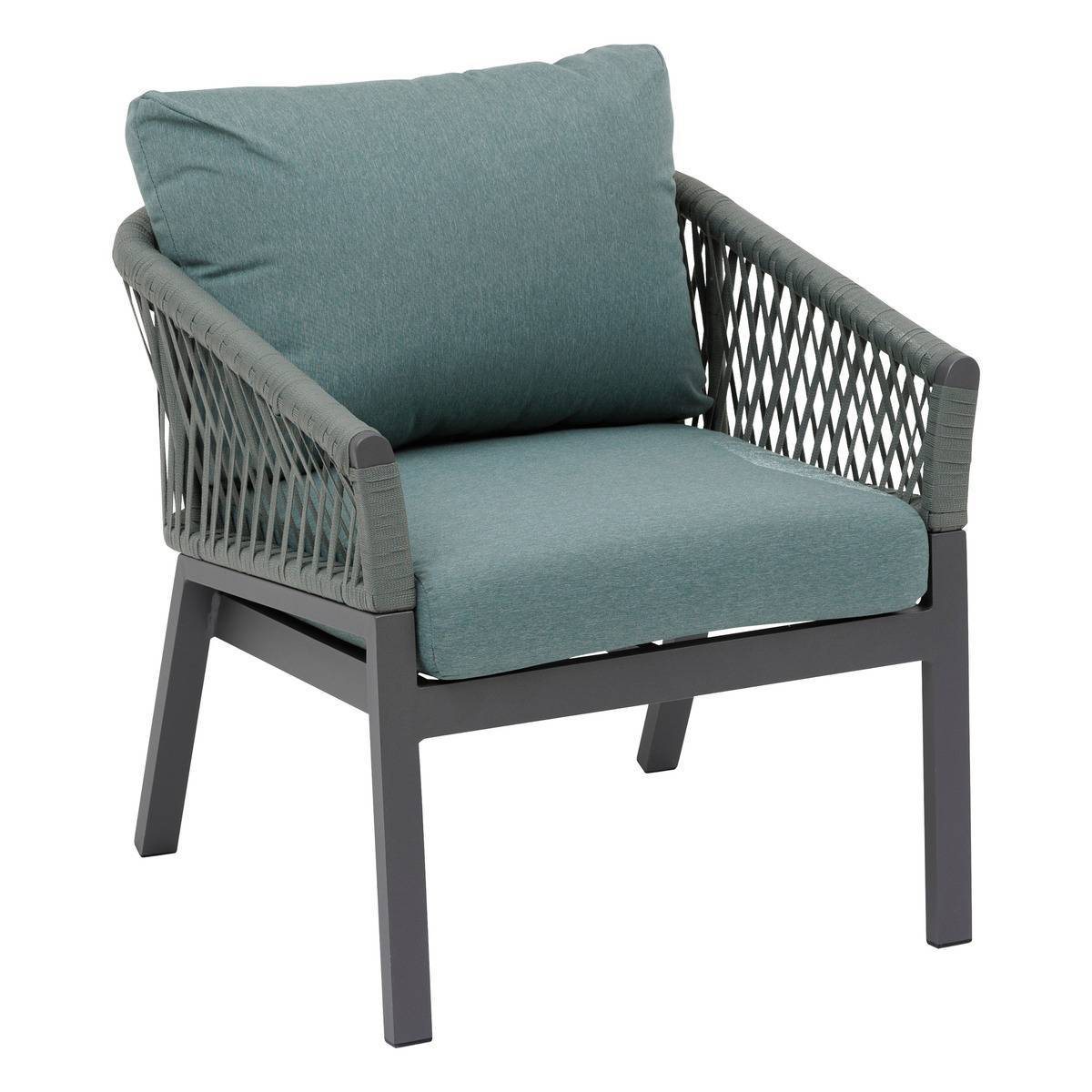 Hesperide - Fauteuil de salon de jardin "Oriengo" olive & graphite en aluminium traité époxy Hespéride - Image 1