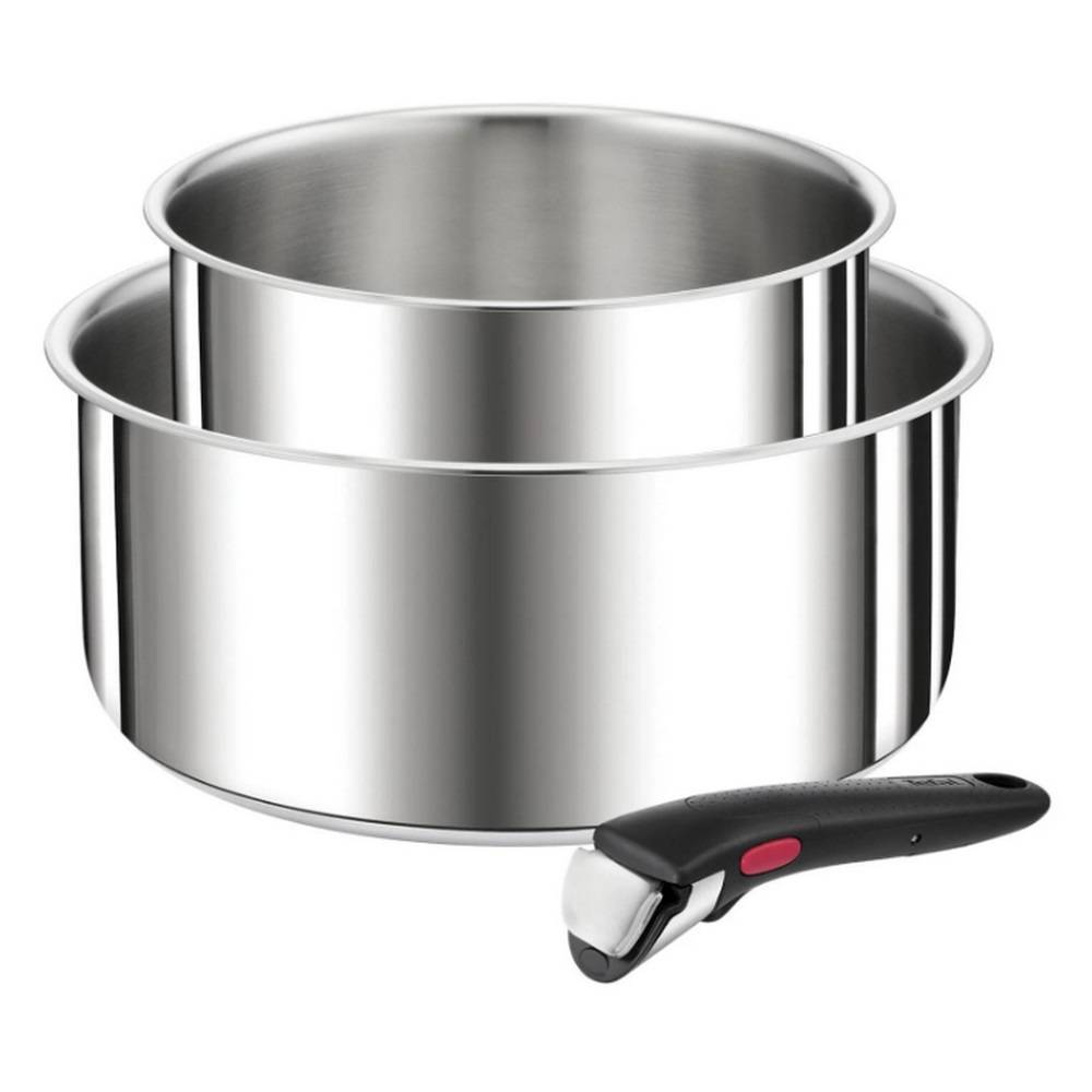 Série de 2 casseroles inox 16/20cm + poignée L9739302 Tefal