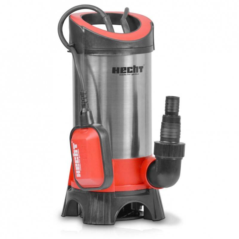 Hecht 3011 Pompe submersible en acier inoxydable pour eaux usées Pompe jardin 1100W 15 500 l/h avec cable de 10m - Image 1