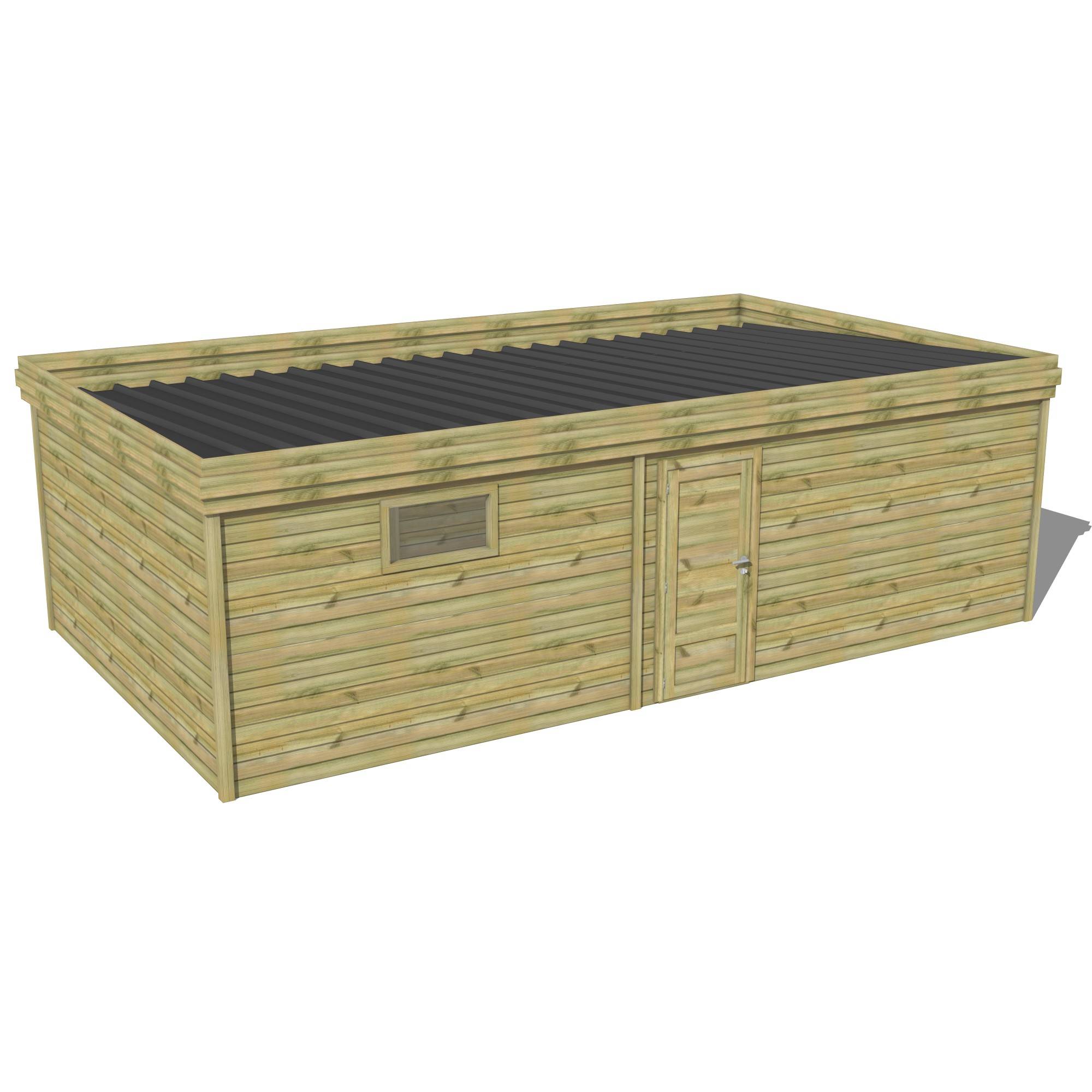 Abri Français - ABRI DE JARDIN bois Pin traité autoclave 27mm - 7,695x4,34m / 33m2 - Bac acier - Abri Français - Image 1