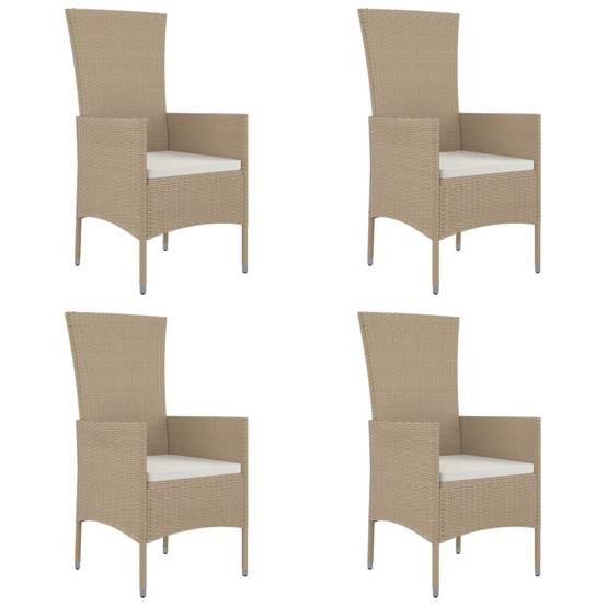 Vidaxl - Chaises de jardin avec coussins lot de 4 Résine tressée Beige vidaXL 319533 - Image 2