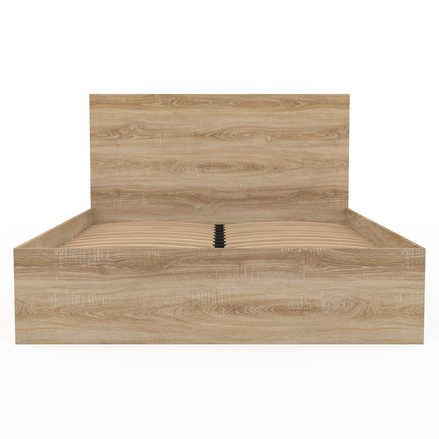 Lit double OMAHA avec tête de lit et sommier 140 x 190 cm façon hêtre - Image 3