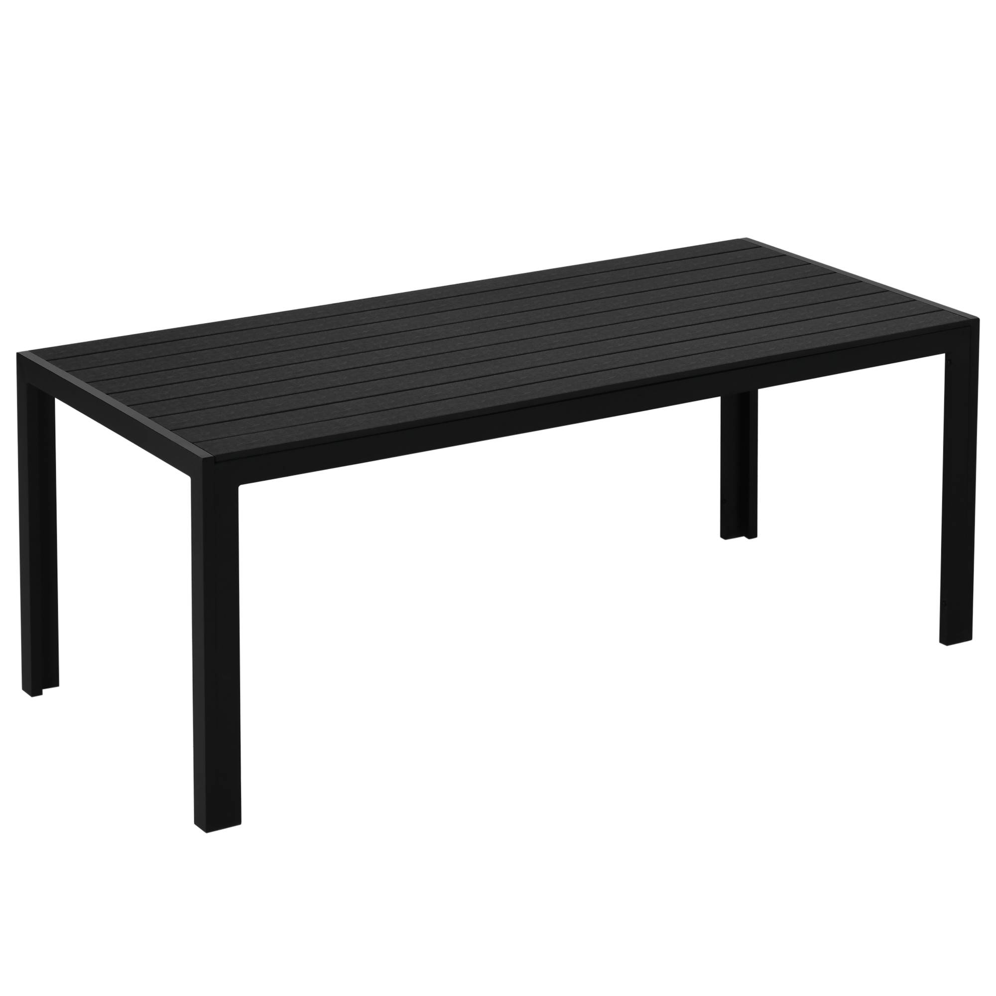 ComfortXL - Table Jardin Aluminium Composite 190cm Noir 8 Personnes Repas Terrasse - ComfortXL Outdoor Living - Image 1
