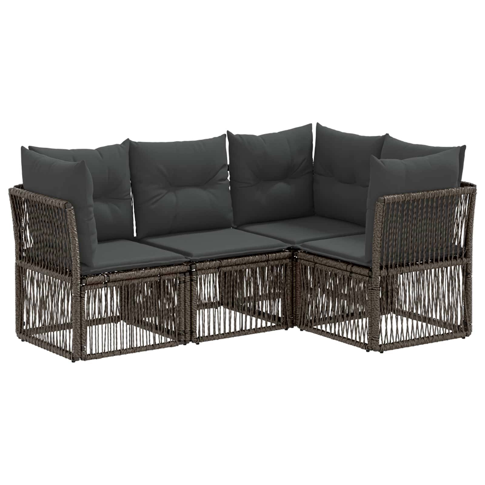 Vidaxl - Ensemble de canapé de jardin 4 pcs-Salons de jardin 4 place Gris polyrotin 752822 - Image 2
