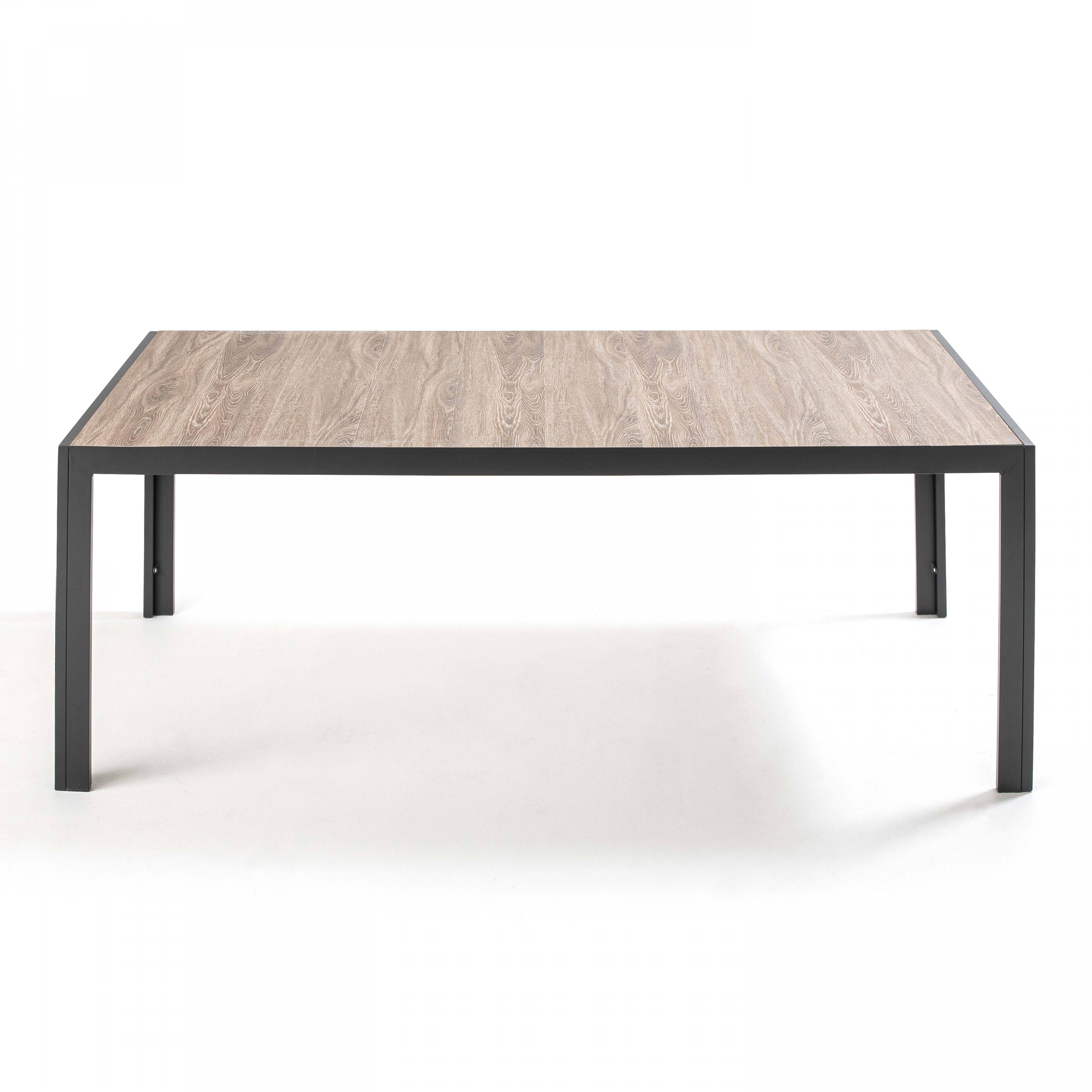 Oviala - Table de jardin aluminium et céramique aspect bois 8 places 206x100 cm Tivoli - Oviala - Image 2