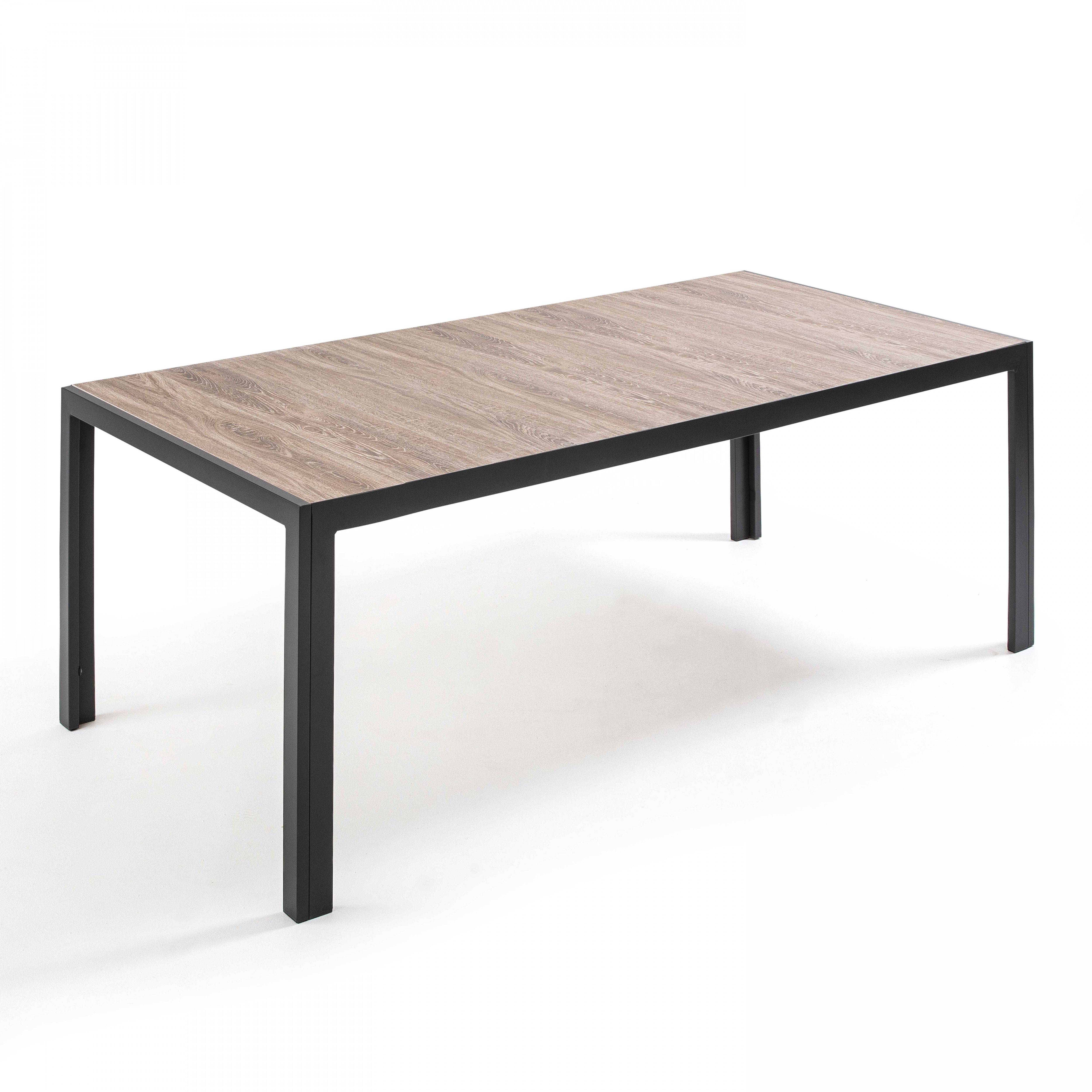 Oviala - Table de jardin aluminium et céramique aspect bois 8 places 206x100 cm Tivoli - Oviala - Image 1