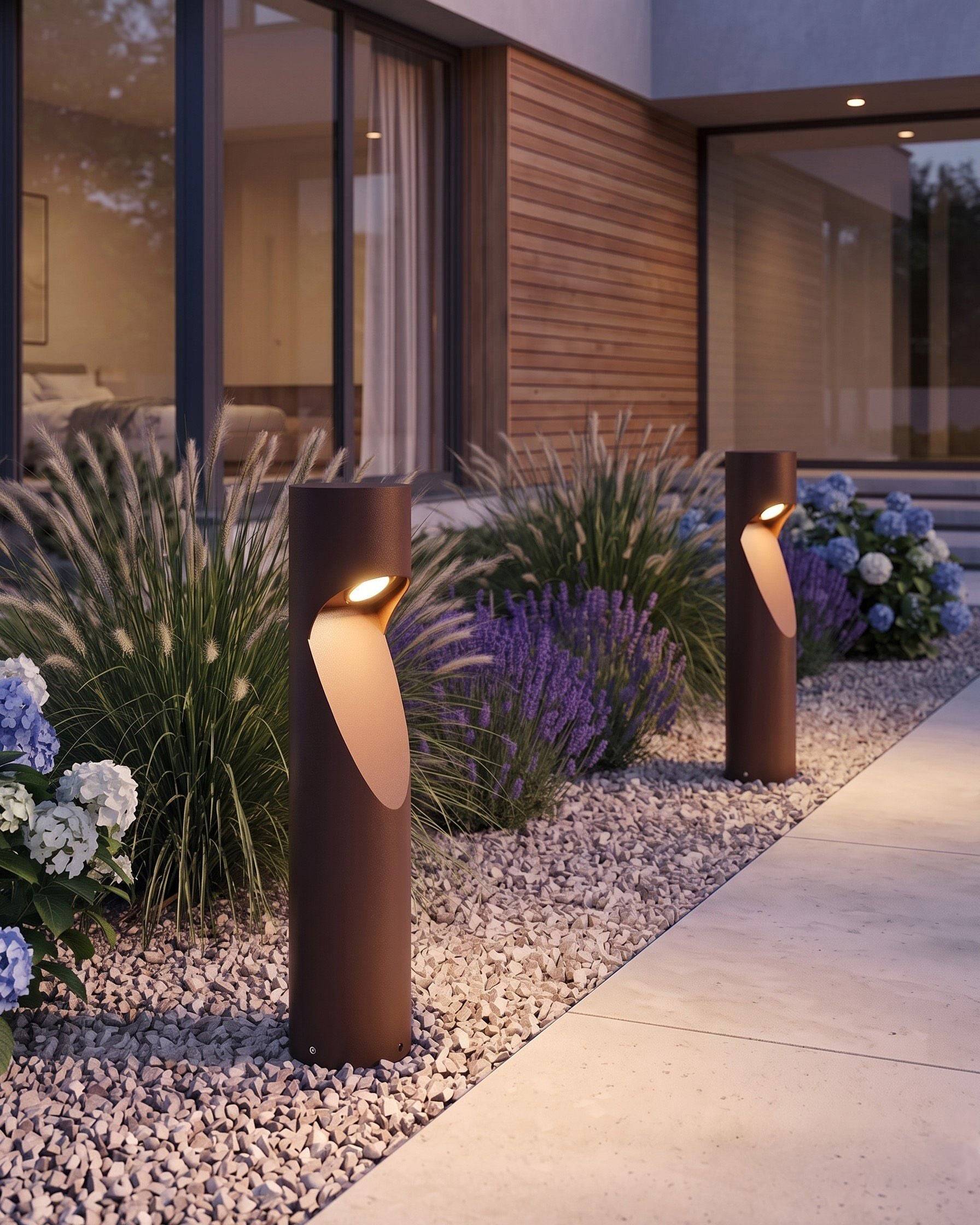 Beliani - Borne Lumineuse Aluminium Marron CAROI - Beliani - Image 1
