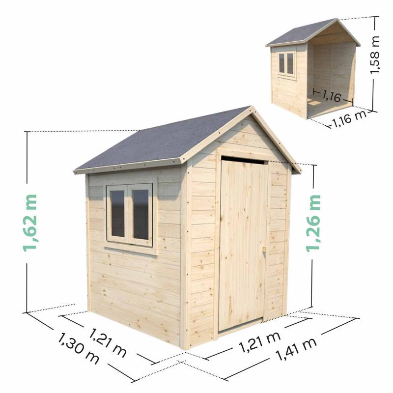 Soulet - Cabane en bois avec fenêtre et boîte aux lettres GARANCE - Image 3
