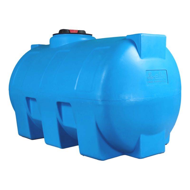 Cuve récupération eau de pluie 500L - Réservoir aérien horizontal bleu - Polyéthylène - ELBI CHO - Image 4