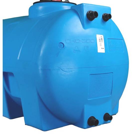 Cuve récupération eau de pluie 500L - Réservoir aérien horizontal bleu - Polyéthylène - ELBI CHO - Image 5