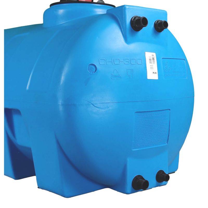 Cuve récupération eau de pluie 500L - Réservoir aérien horizontal bleu - Polyéthylène - ELBI CHO - Image 5