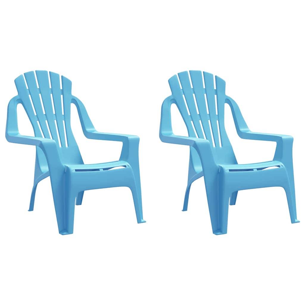 Lot de 2 Chaises de jardin | Chaise d'extérieur pour enfants bleu 37x34x44 cm PP - Image 1