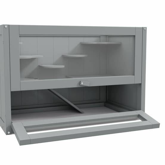 Cage hamster souris bois de sapin plateformes et toit ouvrant 60x42cm gris - ComfortXL Outdoor Living - Image 10
