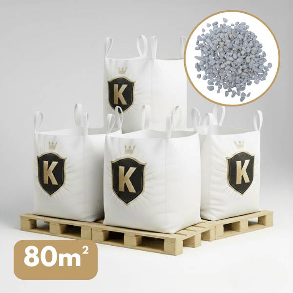 King Matériaux - Galet blanc 8/12 mm – Pack 4 Big Bag +/- 1,5T – 80 m² - Image 1