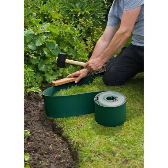 Bordure de jardin en polypropylene NATURE - Epaisseur 3 mm - H 15 cm x 10 m - Vert - Image 6