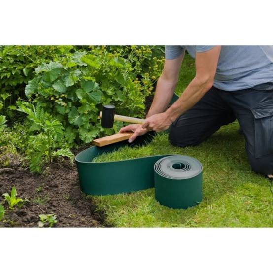 Bordure de jardin en polypropylene NATURE - Epaisseur 3 mm - H 15 cm x 10 m - Vert - Image 5