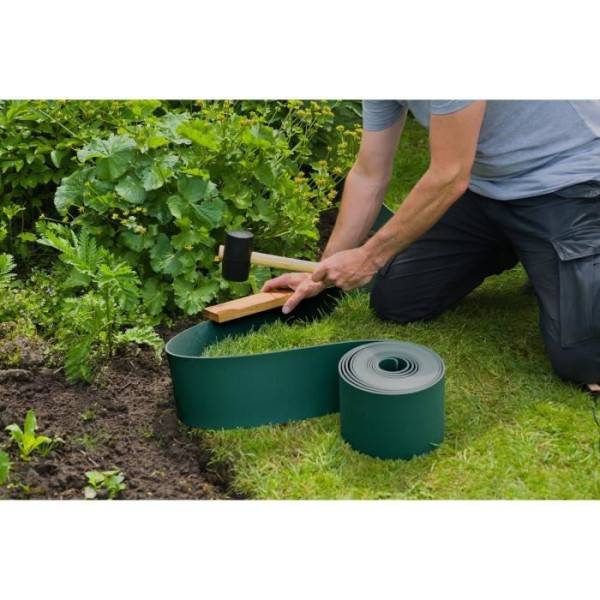 Bordure de jardin en polypropylene NATURE - Epaisseur 3 mm - H 15 cm x 10 m - Vert - Image 5