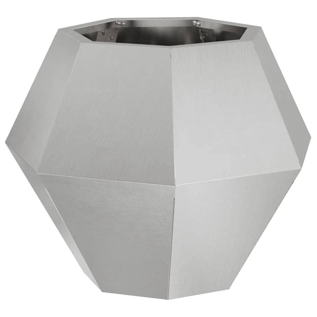 Helloshop26 - Jardinière rectangulaire pour extérieur 50 x 50 x 40 cm design classique élégant en acier inoxydable argent - Image 1