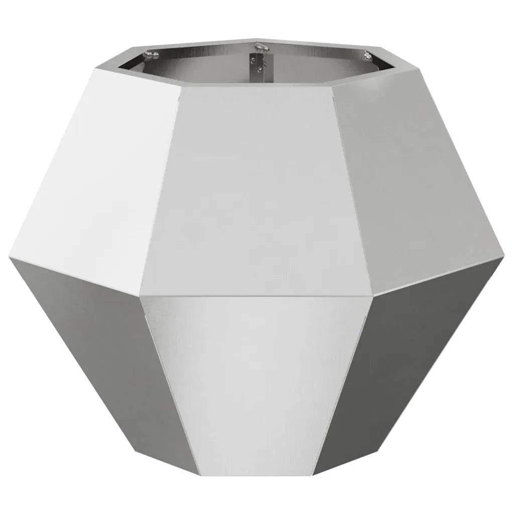 Helloshop26 - Jardinière rectangulaire pour extérieur 50 x 50 x 40 cm design classique élégant en acier inoxydable argent - Image 2