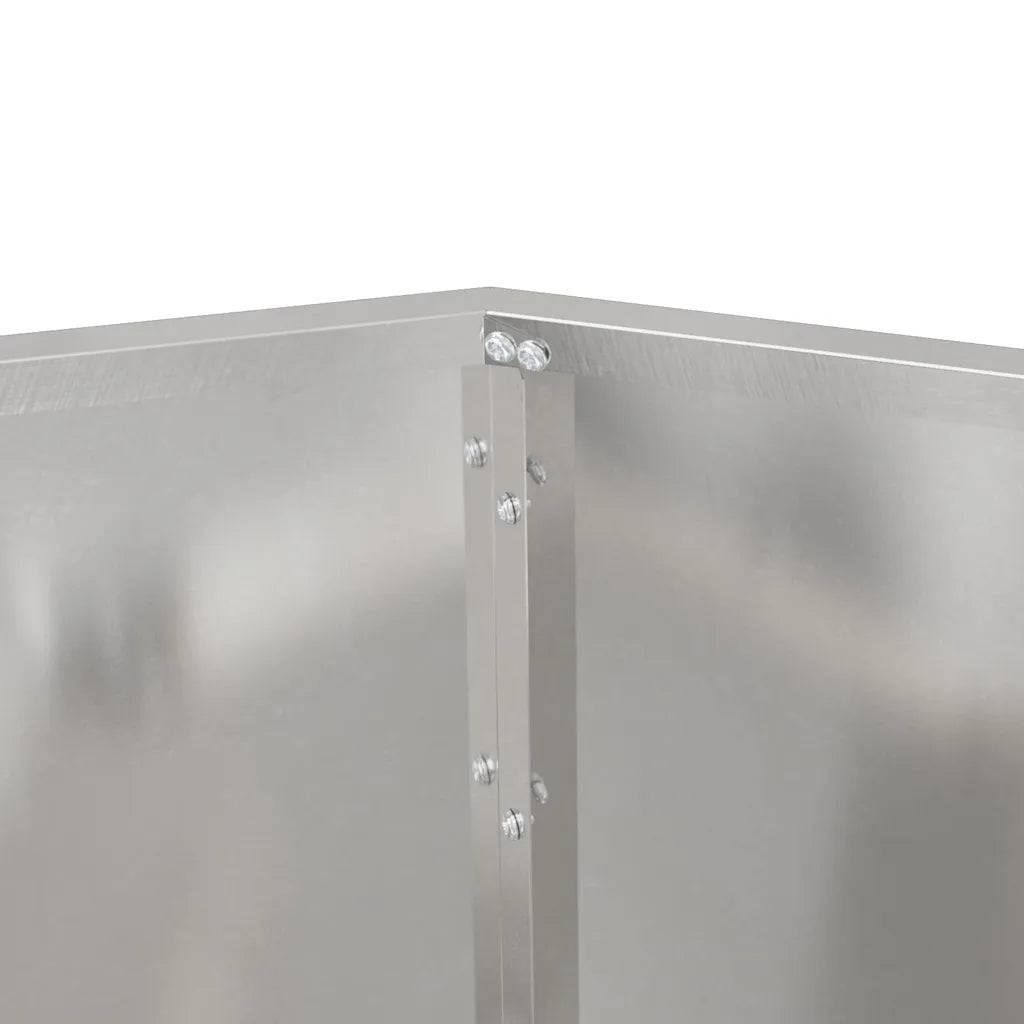 Helloshop26 - Jardinière rectangulaire pour extérieur 50 x 50 x 40 cm design classique élégant en acier inoxydable argent - Image 4