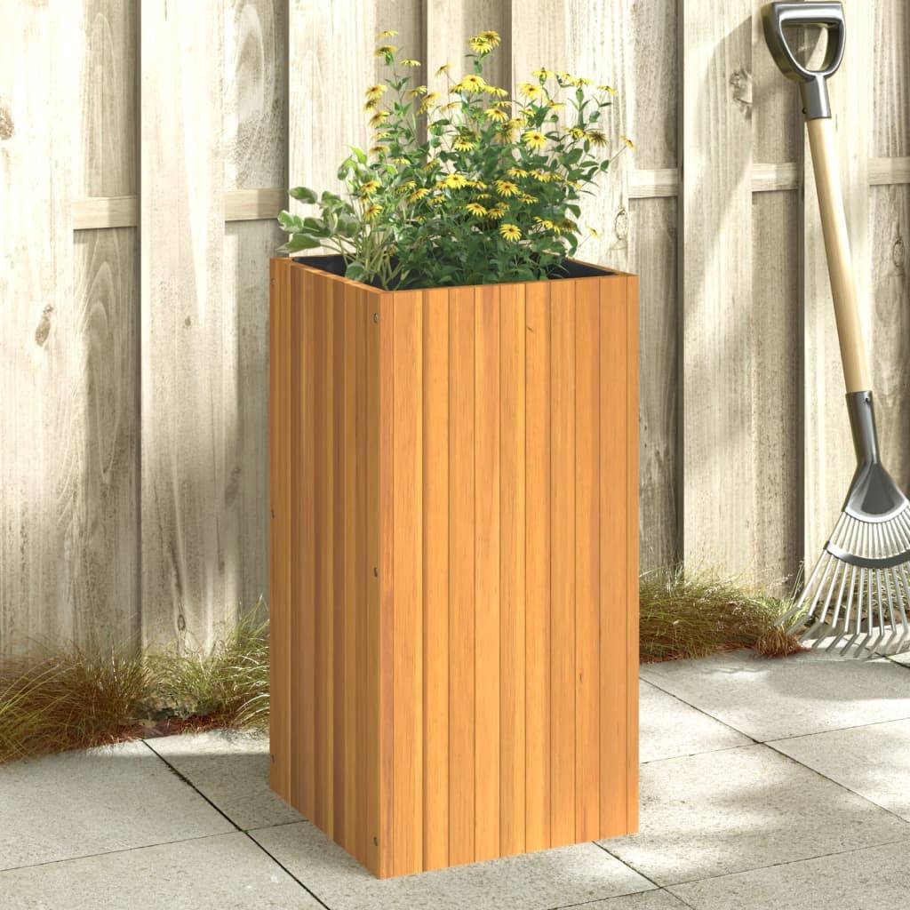 Jardinière bois d'acacia naturel 45 x 45 x 90 cm - PANGIVO - Image 1