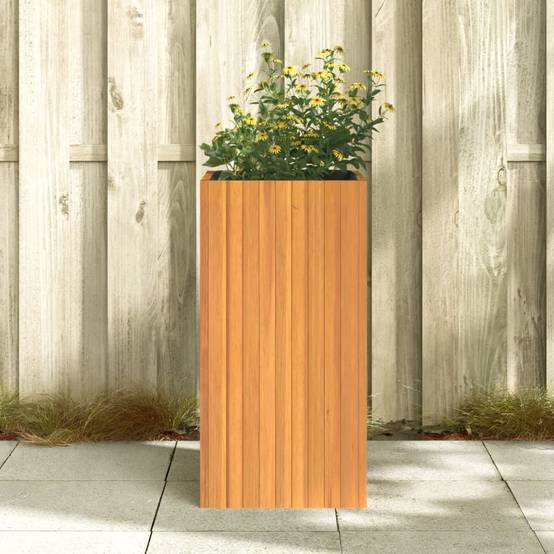 Jardinière bois d'acacia naturel 45 x 45 x 90 cm - PANGIVO - Image 3