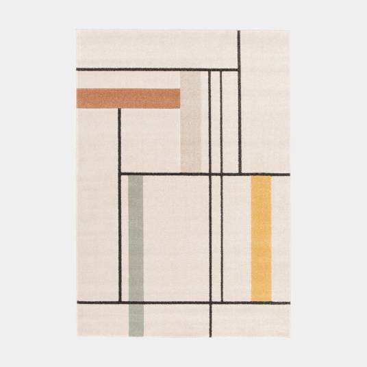 Decoweb - Tapis de salon motif graphique - Urban - Beige - 120 x 170 cm - Decoweb - Image 1