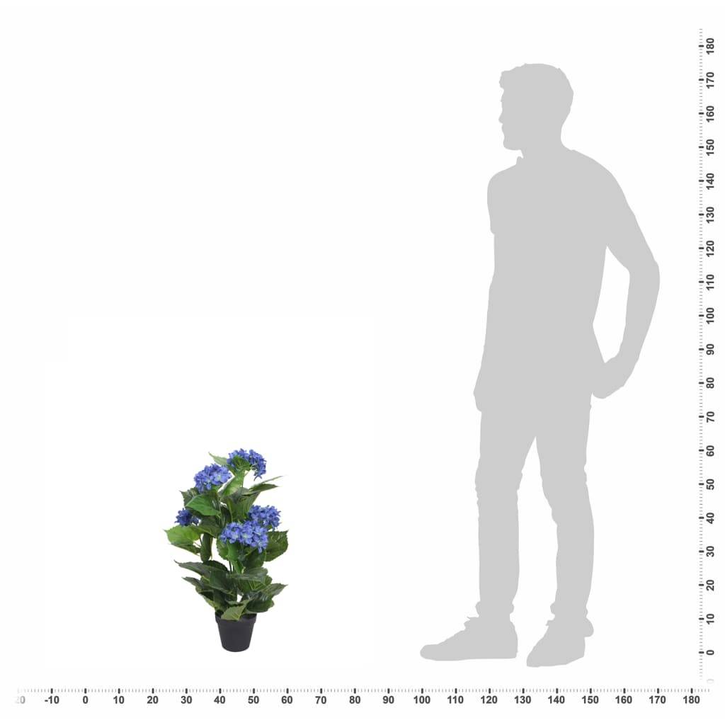 Plante artificielle hortensia polyester bleu 30 x 30 x 60 cm - PANGIVO - Image 3