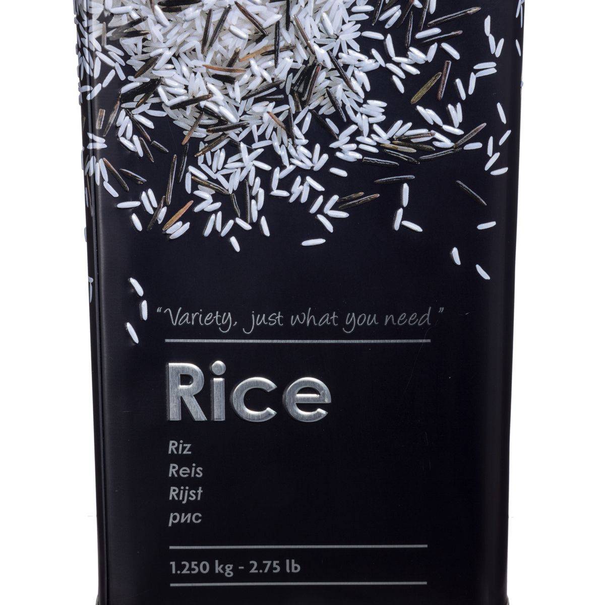 Boîte à riz en métal Noir déco Relief Argent - Gamm vert