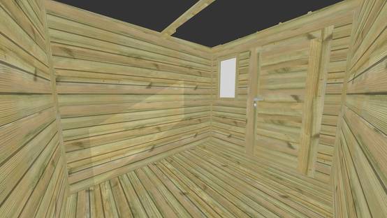 ABRI DE JARDIN bois autoclave 27mm - 4,14x2,64m / 11m2 - Bac acier - Plancher bois - Image 5